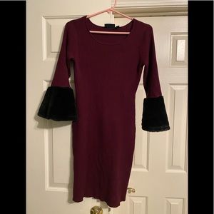 Nina Leonard Ribbed Sweater Dress